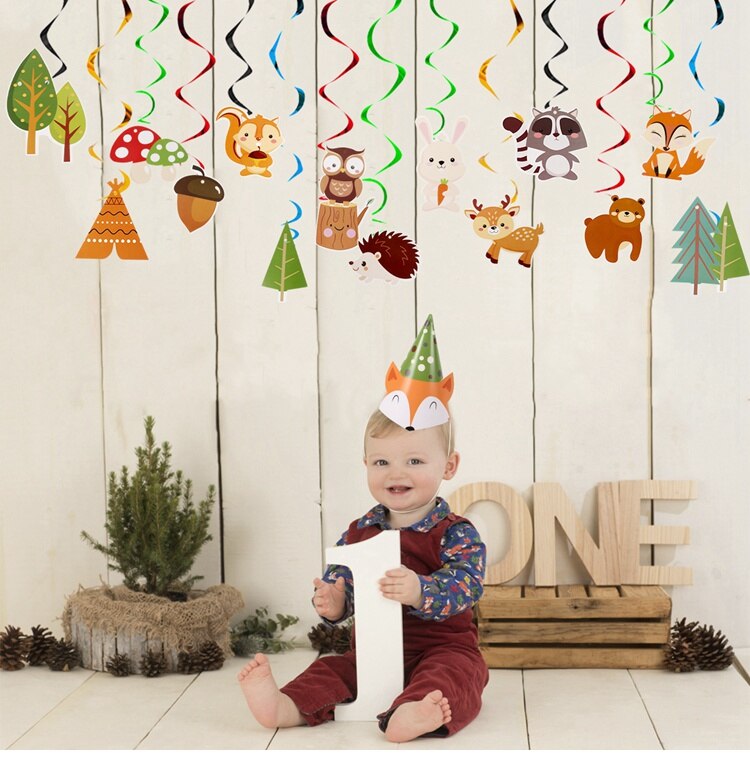 Woodland Animals Kids Birthday Party Decorations Forest Safari Jungle Party Supplies Girl Boy Baby Shower Woodland Birthday Deco