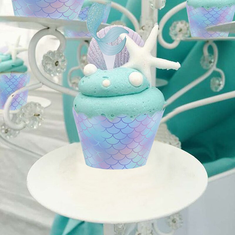 Mermaid Party Decorations Birthday Cake stand under the sea party Balloons garland arch decor Girl Birthday Party Baby shower