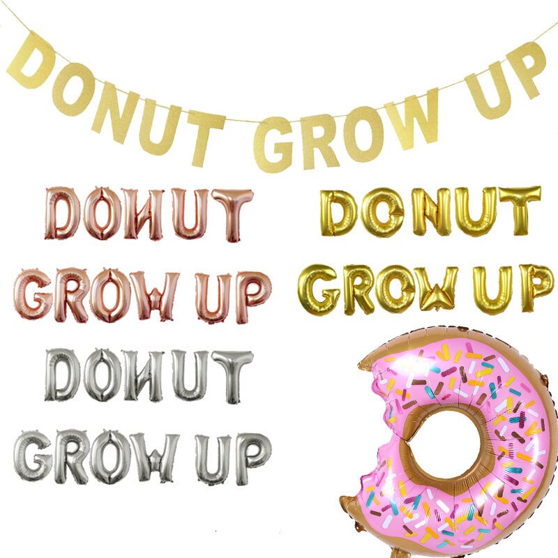 Pink Donut Candy Ice Cream Popcorn Aluminum Foil Balloon Baby Gift Happy Birthday Decoration Inflatable Helium Sweet Kid Toy