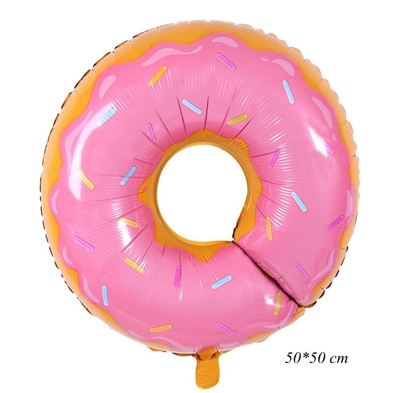 Pink Donut Candy Ice Cream Popcorn Aluminum Foil Balloon Baby Gift Happy Birthday Decoration Inflatable Helium Sweet Kid Toy