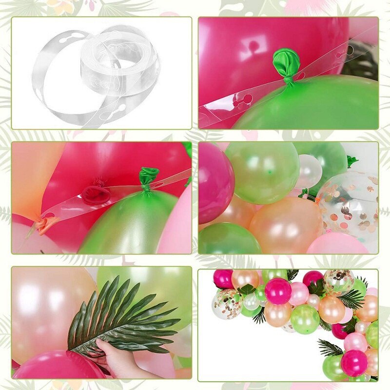Tropical Hawaiian Balloon Garland Arch Kit Balloon Chain Pink Flamingo Birthday Decor Summer Hawaii Party Decoration Luau Aloha