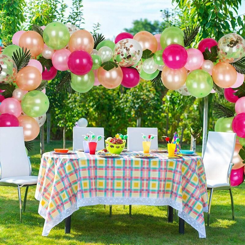 Tropical Hawaiian Balloon Garland Arch Kit Balloon Chain Pink Flamingo Birthday Decor Summer Hawaii Party Decoration Luau Aloha