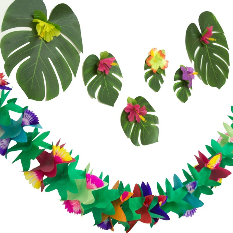 Tropical Hawaiian Balloon Garland Arch Kit Balloon Chain Pink Flamingo Birthday Decor Summer Hawaii Party Decoration Luau Aloha