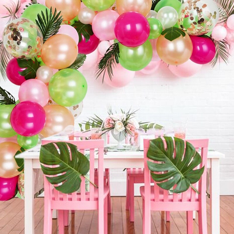 Tropical Hawaiian Balloon Garland Arch Kit Balloon Chain Pink Flamingo Birthday Decor Summer Hawaii Party Decoration Luau Aloha
