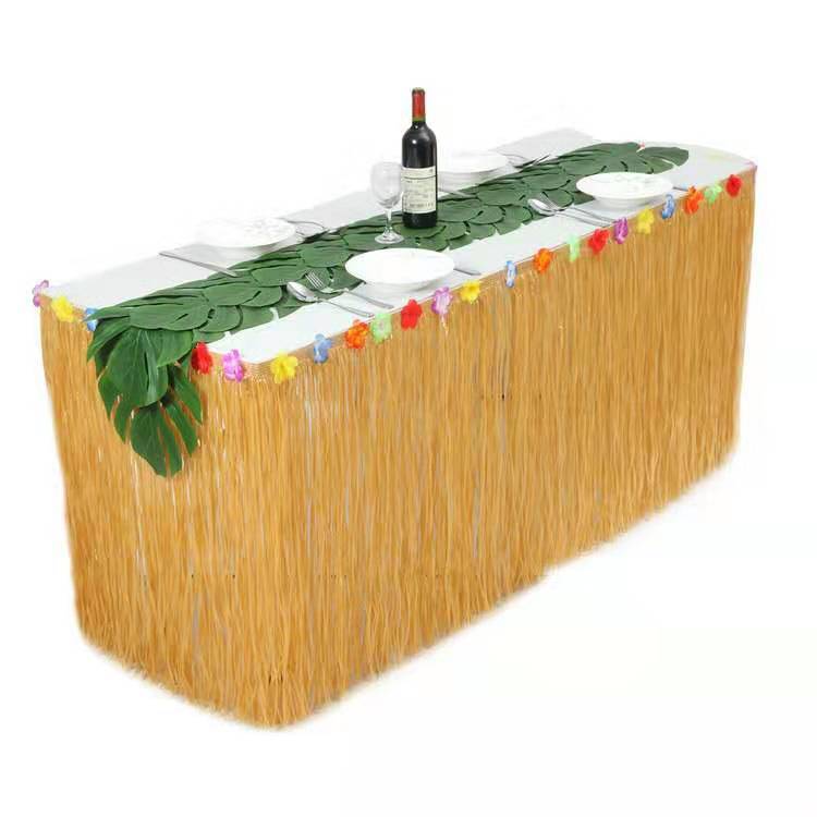 Table Skirt for Tropical Hawaiian Party Decorations Luau Party Decorations Supplies Adult's Kid's Birthday Table Cover Decor