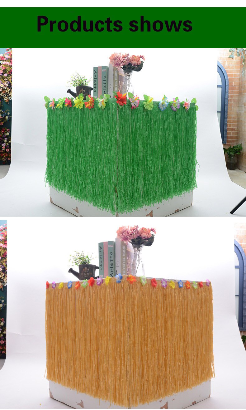 Table Skirt for Tropical Hawaiian Party Decorations Luau Party Decorations Supplies Adult's Kid's Birthday Table Cover Decor