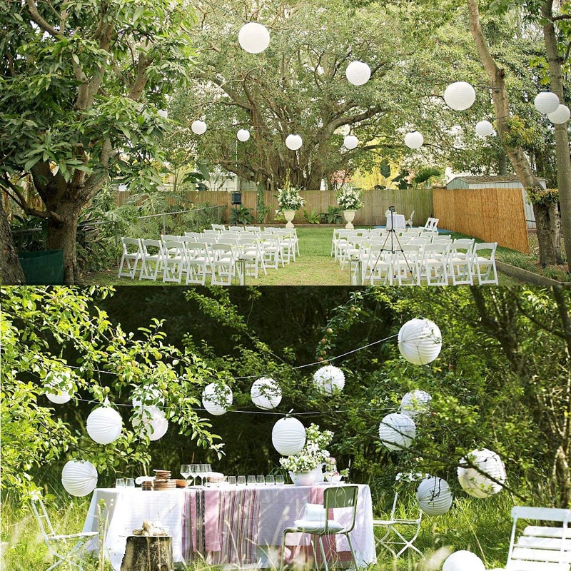 20 Pack Chinese Papier Lampion Paper Lantern  4” 6” 8” 10” 12” Hanging Lanterns Ball Wedding Christmas Event Party Decorations