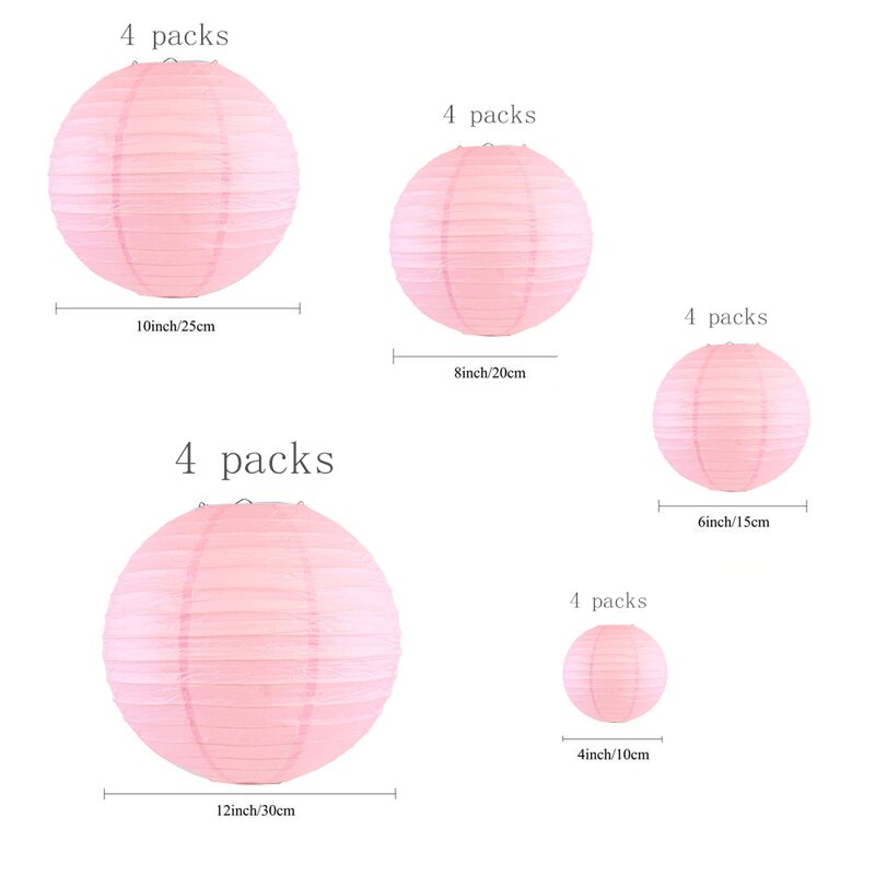 20 Pack Chinese Papier Lampion Paper Lantern  4” 6” 8” 10” 12” Hanging Lanterns Ball Wedding Christmas Event Party Decorations