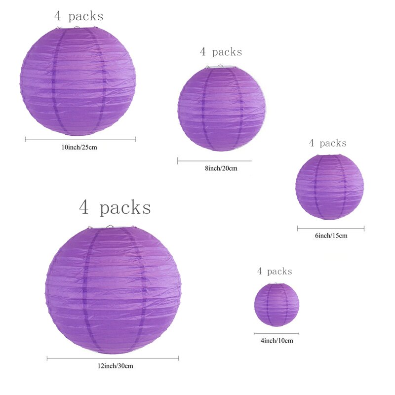 20 Pack Chinese Papier Lampion Paper Lantern  4” 6” 8” 10” 12” Hanging Lanterns Ball Wedding Christmas Event Party Decorations