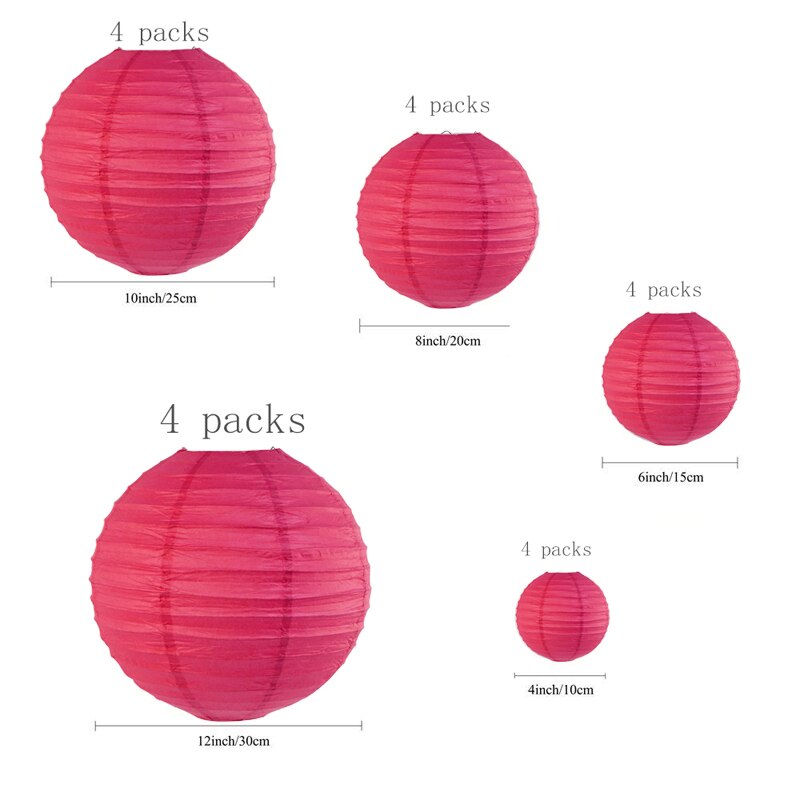 20 Pack Chinese Papier Lampion Paper Lantern  4” 6” 8” 10” 12” Hanging Lanterns Ball Wedding Christmas Event Party Decorations