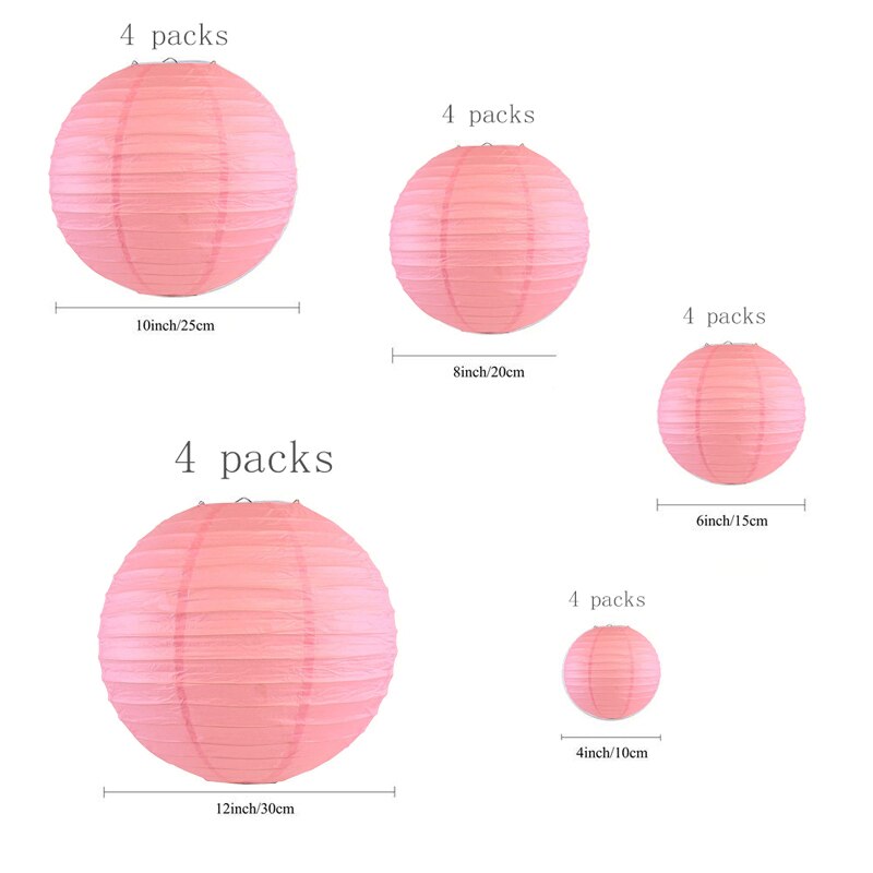 20 Pack Chinese Papier Lampion Paper Lantern  4” 6” 8” 10” 12” Hanging Lanterns Ball Wedding Christmas Event Party Decorations