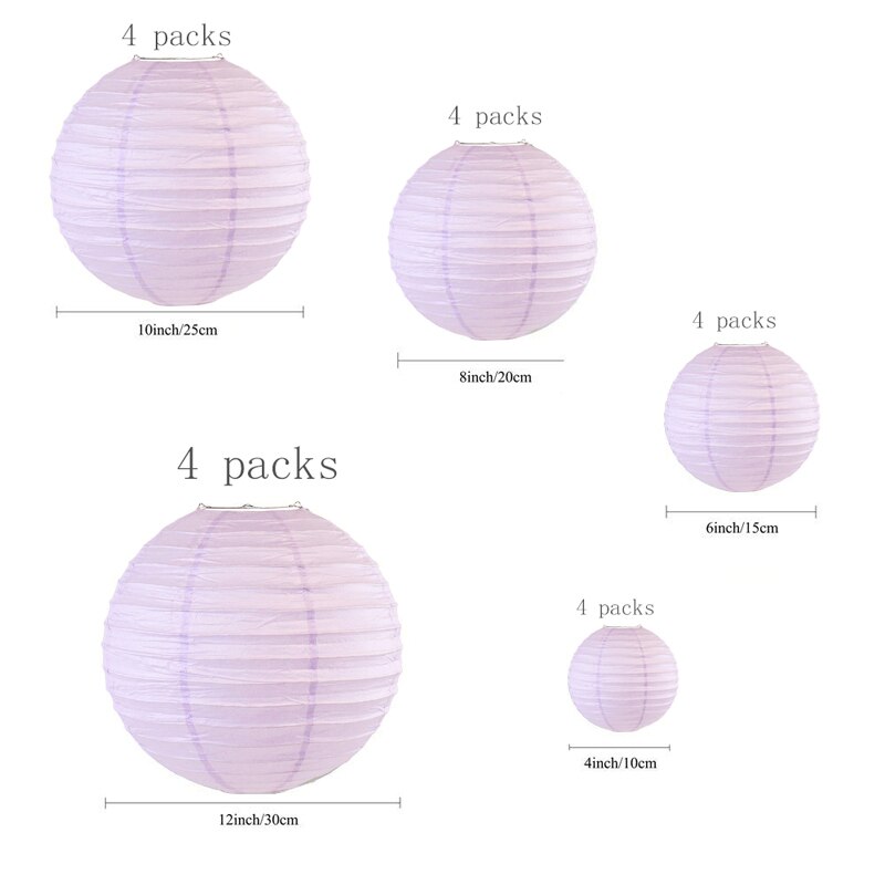 20 Pack Chinese Papier Lampion Paper Lantern  4” 6” 8” 10” 12” Hanging Lanterns Ball Wedding Christmas Event Party Decorations