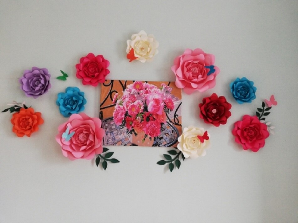 Large Rose Giant Paper Flowers For Wedding Backdrops