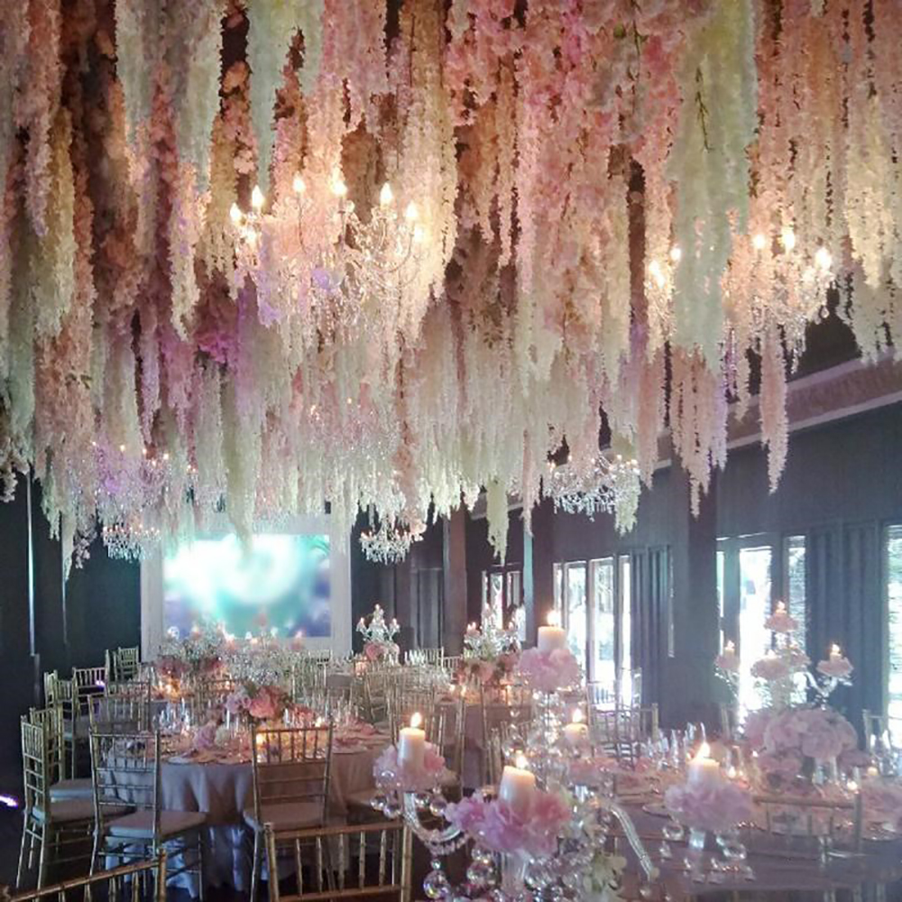 20pcs Beautiful White Artificial Silk Wisteria Flowers