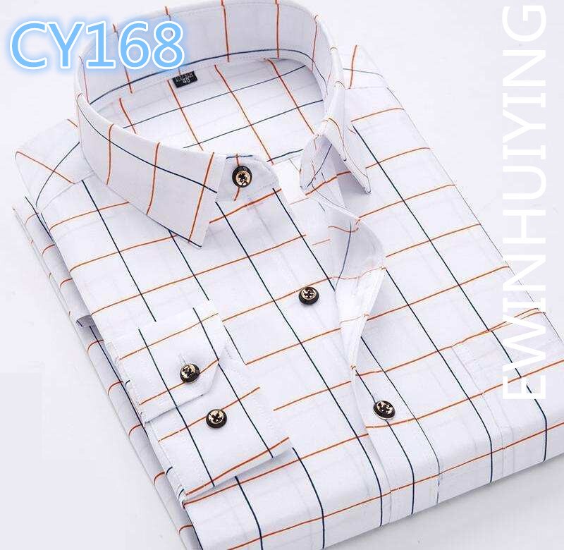 Fashion Hot Sale Men's Long-sleeve Shirts Young Men's Korean Slim Business Shirts Casual All-match Plaid Square Collar Shirts