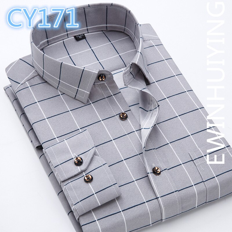 Fashion Hot Sale Men's Long-sleeve Shirts Young Men's Korean Slim Business Shirts Casual All-match Plaid Square Collar Shirts