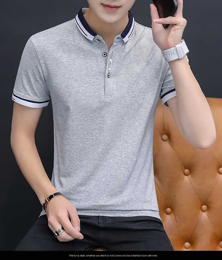 BROWON 2021 summer casual polo shirt men short sleeve turn down collar slim fit sold color polo shirt for men plus size