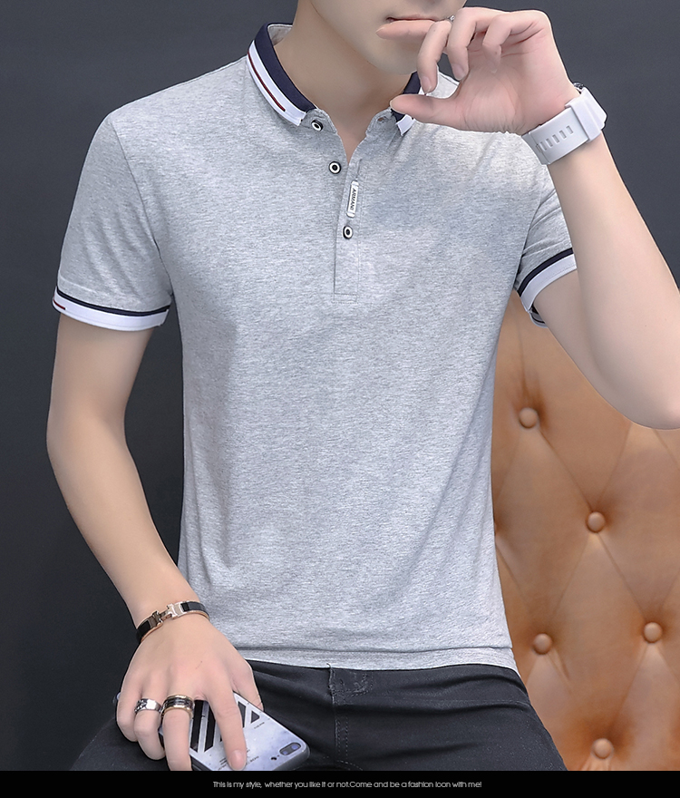 BROWON 2021 summer casual polo shirt men short sleeve turn down collar slim fit sold color polo shirt for men plus size