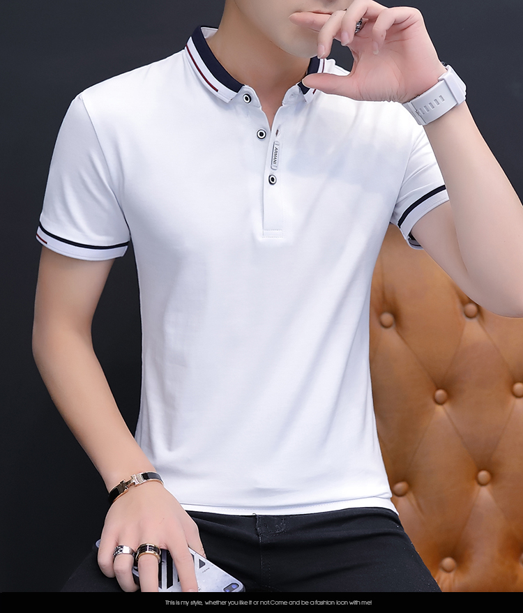 BROWON 2021 summer casual polo shirt men short sleeve turn down collar slim fit sold color polo shirt for men plus size