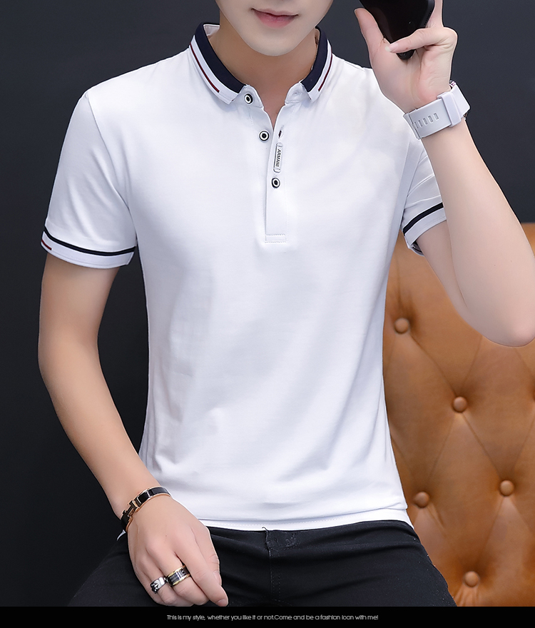 BROWON 2021 summer casual polo shirt men short sleeve turn down collar slim fit sold color polo shirt for men plus size