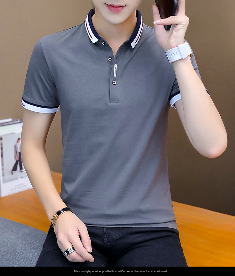 BROWON 2021 summer casual polo shirt men short sleeve turn down collar slim fit sold color polo shirt for men plus size