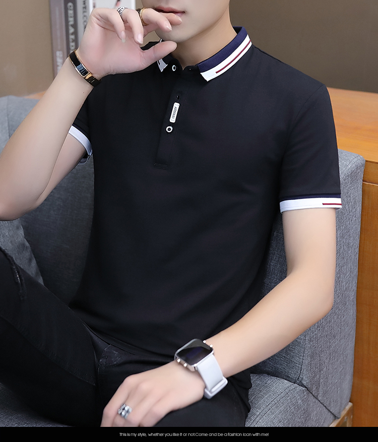 BROWON 2021 summer casual polo shirt men short sleeve turn down collar slim fit sold color polo shirt for men plus size