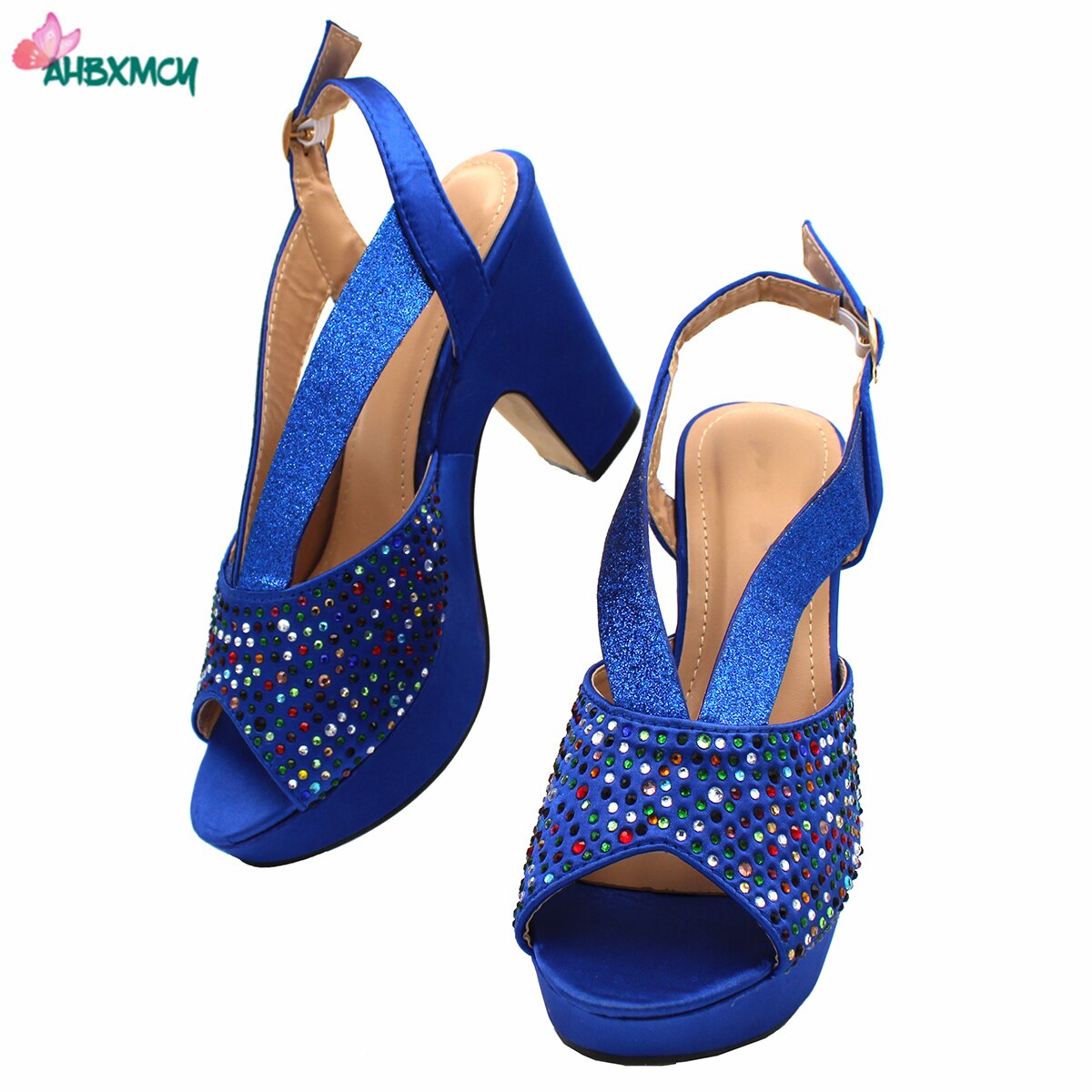 Latest Sexy Women High Quality Italian Ladies Shoes and Bag Set in Royal Blue Color with Shinning Crystal for Wedding Latest Sexy Women High Quality Italian Ladies Shoes and Bag Set in Royal Blue Color with Shinning Crystal for Wedding