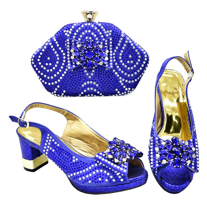 New Fashion Women Shoes and Bags To Match Set Sale Italian Shoes with Matching Bags Sexy Heels Block Heel Shoe Pumps Women Shoes