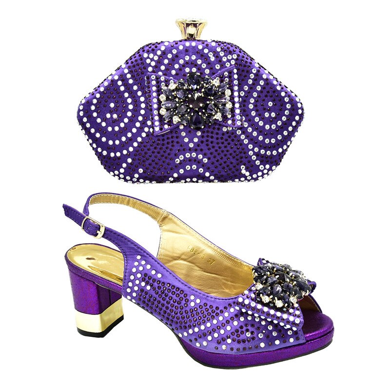 New Fashion Women Shoes and Bags To Match Set Sale Italian Shoes with Matching Bags Sexy Heels Block Heel Shoe Pumps Women Shoes