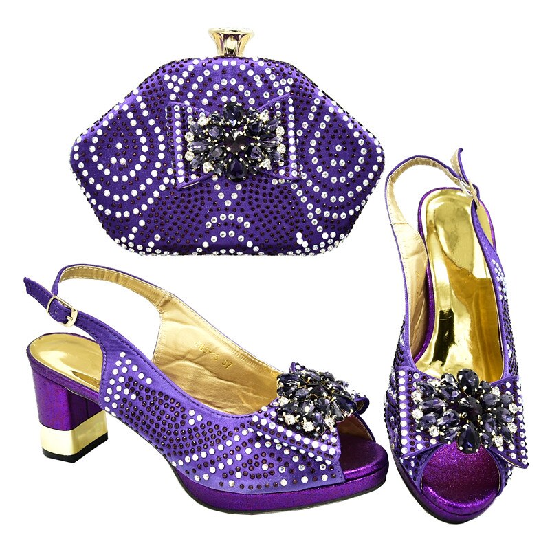New Fashion Women Shoes and Bags To Match Set Sale Italian Shoes with Matching Bags Sexy Heels Block Heel Shoe Pumps Women Shoes