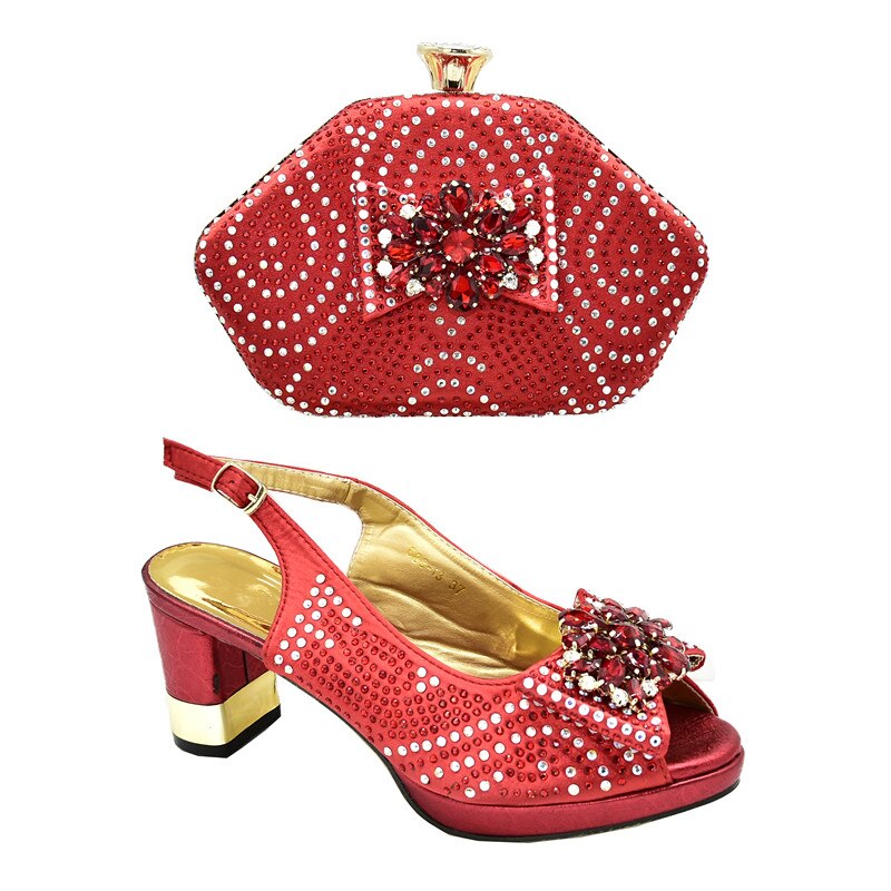 New Fashion Women Shoes and Bags To Match Set Sale Italian Shoes with Matching Bags Sexy Heels Block Heel Shoe Pumps Women Shoes