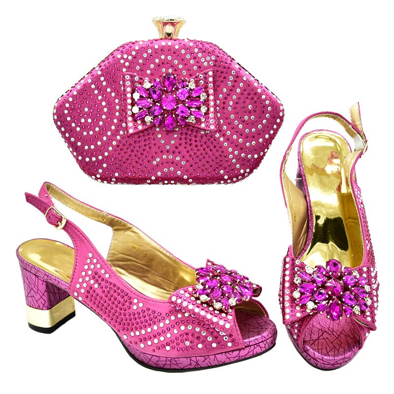 New Fashion Women Shoes and Bags To Match Set Sale Italian Shoes with Matching Bags Sexy Heels Block Heel Shoe Pumps Women Shoes