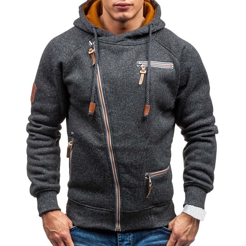 Men's Solid Hoodie with Zipper