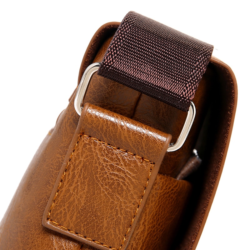 Men's Leather Messenger Bag with Phone Case Men's Leather Messenger Bag with Phone Case