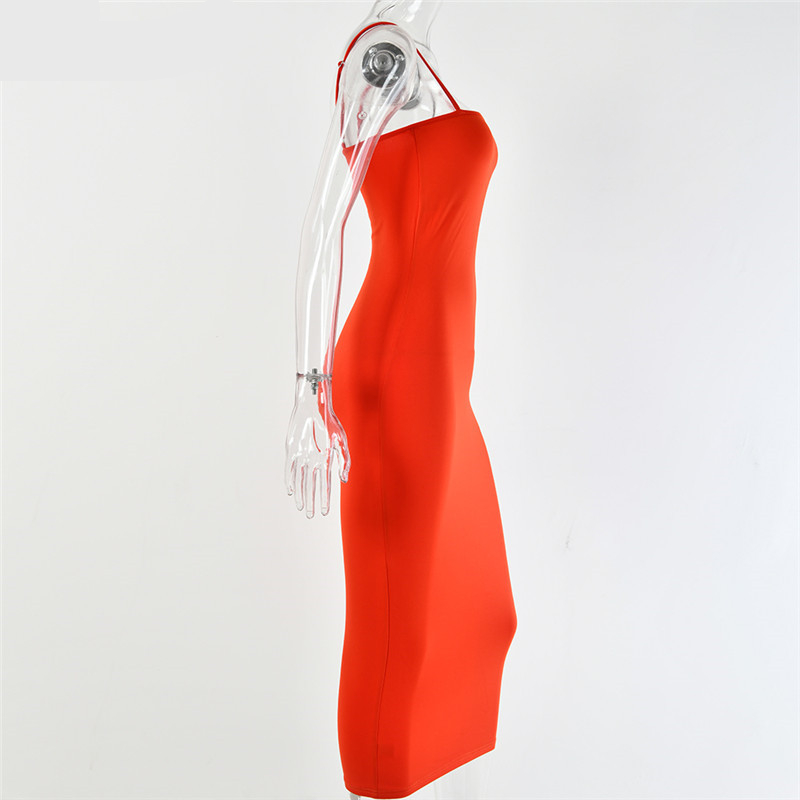 Women's Spaghetti Strap Backless Maxi Dress