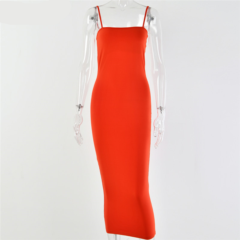 Women's Spaghetti Strap Backless Maxi Dress