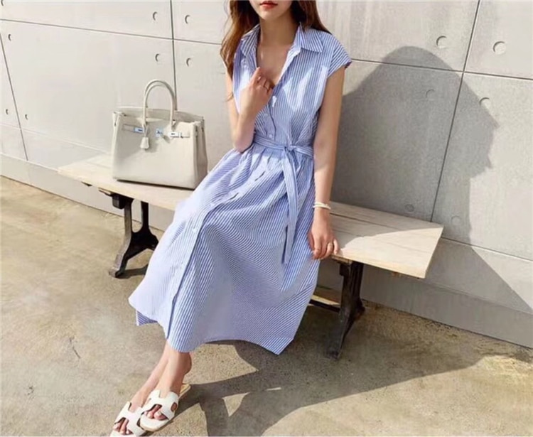 Striped Oversized Women's Maxi Dress in Casual