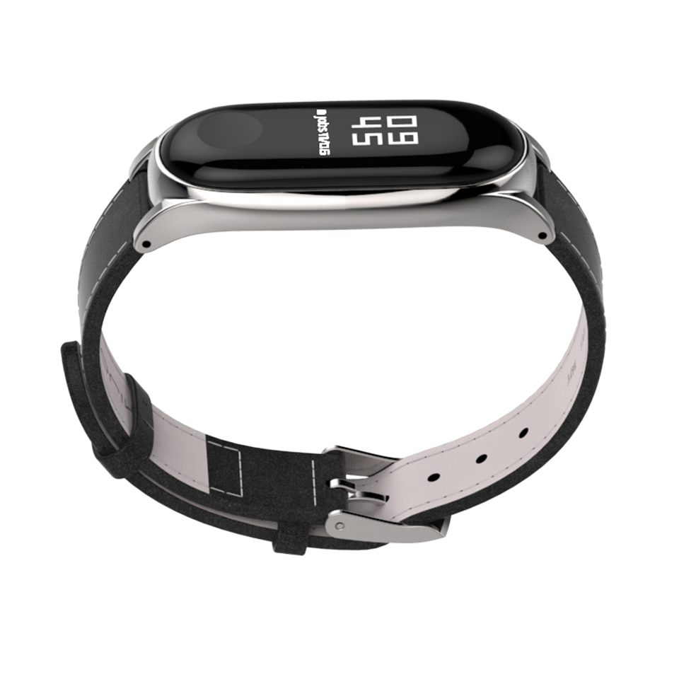 Leather Band for Xiaomi Mi Band 3 with Metal Case Leather Band for Xiaomi Mi Band 3 with Metal Case